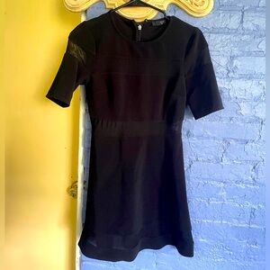 Black Topshop mesh cut out mini dress